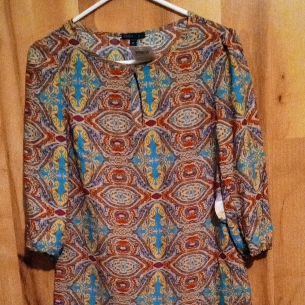 BeBop Women's XS Boho Style Dress Teal/Wine